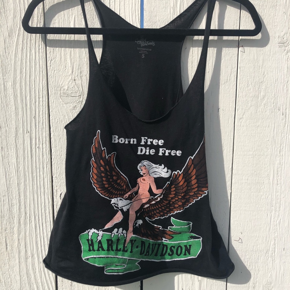 Born free die free harley davidson tank